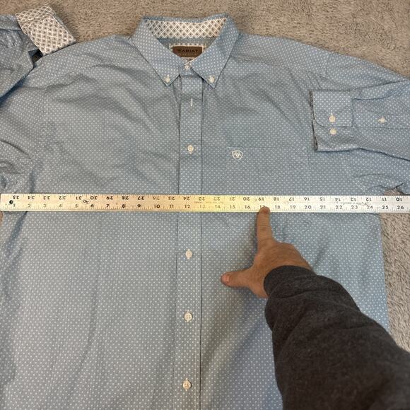 ARIAT MEN'S WRINKLE FREE IAN PORCELAIN BLUE SHIRT 10051507 Size XL Tall - Picture 5 of 7